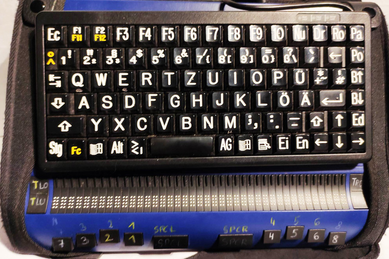 Tastatur für Braille Schrift